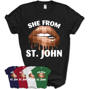 She From St. John Indiana T-Shirt Black Lives Matter Sexy Lips Girl Shirt