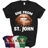 She From St. John Indiana T-Shirt Black Lives Matter Sexy Lips Girl Shirt