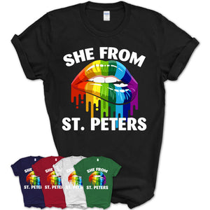 She From St. Peters Missouri T-Shirt LGBT Pride Sexy Lips Gift Shirt
