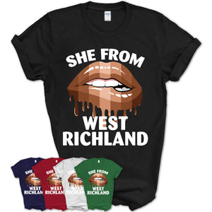 She From West Richland Washington T-Shirt Black Lives Matter Sexy Lips Girl Shirt
