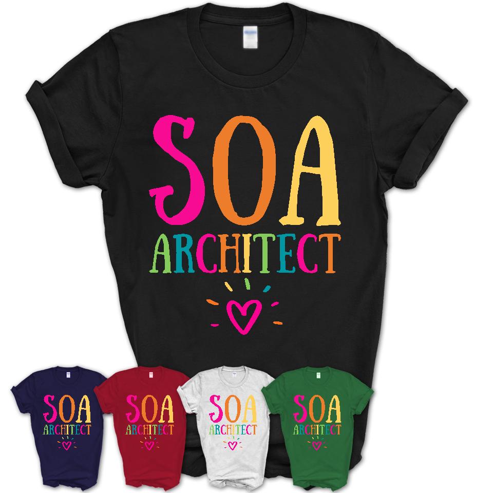 Soa Architect Rainbow Lettering Heart Shirt, Employee Appreciation Gifts