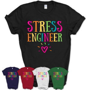 Stress Engineer Rainbow Lettering Heart Shirt, Employee Appreciation Gifts