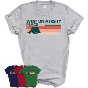Texas West University Place Camping Shirt for Family Teammates Vintage Retro Colors