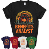 Thankful Benefits Analyst Shirt, Pumpkin Rainbow Sweater for Fall Lovers, Thanksgiving Gift for Benefits Analyst Women