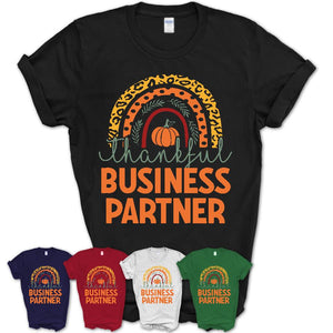 Thankful Business Partner Shirt, Pumpkin Rainbow Sweater for Fall Lovers, Thanksgiving Gift for Business Partner Women