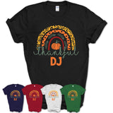 Thankful DJ Shirt, Pumpkin Rainbow Sweater for Fall Lovers, Thanksgiving Gift for DJ Women