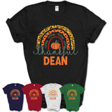 Thankful Dean Shirt, Pumpkin Rainbow Sweater for Fall Lovers, Thanksgiving Gift for Dean Women