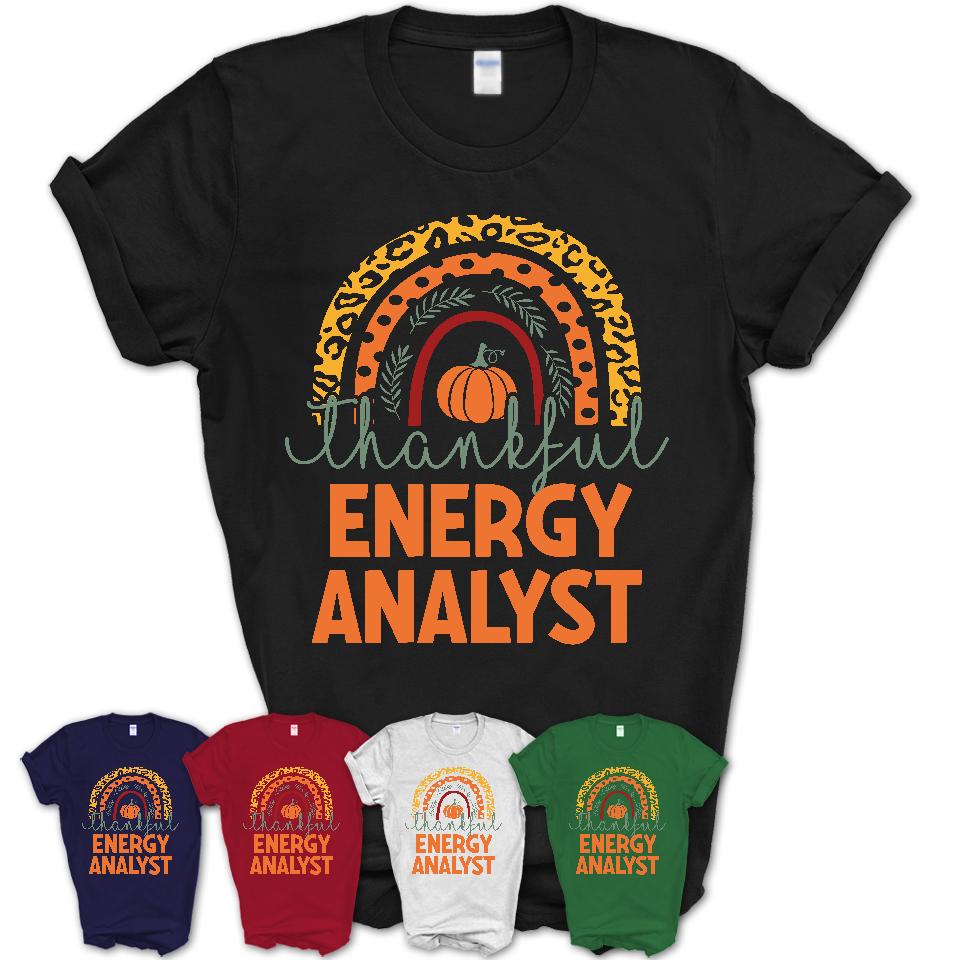 Thankful Energy Analyst Shirt, Pumpkin Rainbow Sweater for Fall Lovers, Thanksgiving Gift for Energy Analyst Women