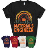 Thankful Materials Engineer Shirt, Pumpkin Rainbow Sweater for Fall Lovers, Thanksgiving Gift for Materials Engineer Women
