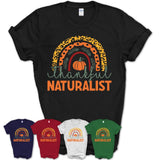 Thankful Naturalist Shirt, Pumpkin Rainbow Sweater for Fall Lovers, Thanksgiving Gift for Naturalist Women