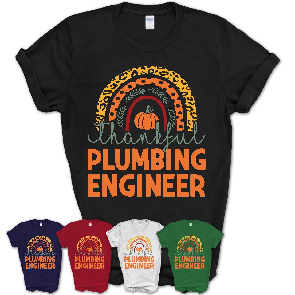 Thankful Plumbing Engineer Shirt, Pumpkin Rainbow Sweater for Fall Lovers, Thanksgiving Gift for Plumbing Engineer Women