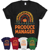 Thankful Produce Manager Shirt, Pumpkin Rainbow Sweater for Fall Lovers, Thanksgiving Gift for Produce Manager Women