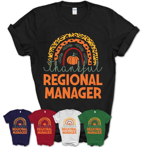 Thankful Regional Manager Shirt, Pumpkin Rainbow Sweater for Fall Lovers, Thanksgiving Gift for Regional Manager Women