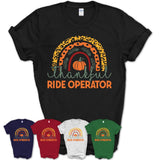 Thankful Ride Operator Shirt, Pumpkin Rainbow Sweater for Fall Lovers, Thanksgiving Gift for Ride Operator Women