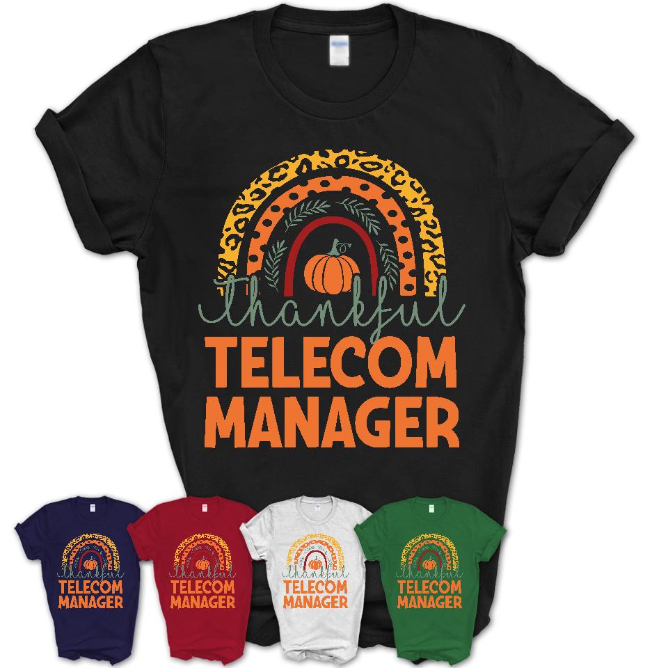 Thankful Telecom Manager Shirt, Pumpkin Rainbow Sweater for Fall Lovers, Thanksgiving Gift for Telecom Manager Women