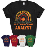 Thankful Telecommunications Analyst Shirt, Pumpkin Rainbow Sweater for Fall Lovers, Thanksgiving Gift for Telecommunications Analyst Women
