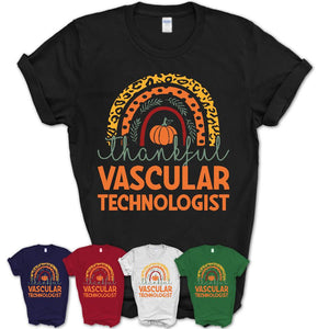 Thankful Vascular Technologist Shirt, Pumpkin Rainbow Sweater for Fall Lovers, Thanksgiving Gift for Vascular Technologist Women