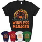 Thankful Wireless Manager Shirt, Pumpkin Rainbow Sweater for Fall Lovers, Thanksgiving Gift for Wireless Manager Women