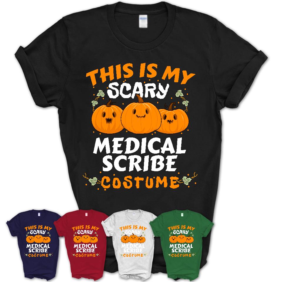 This Is My Scary Medical Scribe Costume, Halloween Pumpkin Shirt, Funny Coworker Gift