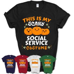This Is My Scary Social Service Costume, Halloween Pumpkin Shirt, Funny Coworker Gift