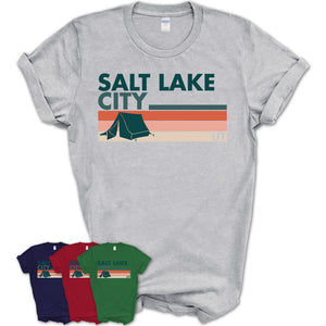 Utah Salt Lake City Camping Shirt for Family Teammates Vintage Retro Colors