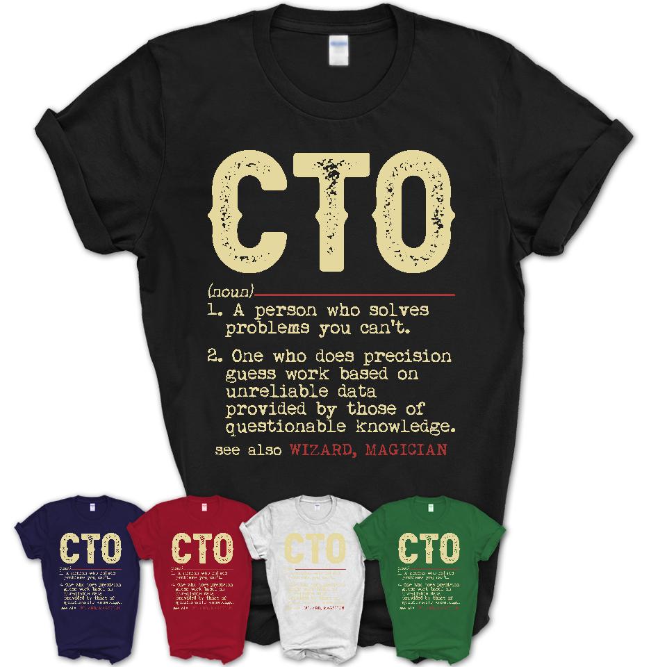 Vintage Cto Definition Shirt, Funny Coworker Gift Idea for Cto, New Job Gift