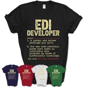 Vintage Edi Developer Definition Shirt, Funny Coworker Gift Idea for Edi Developer, New Job Gift