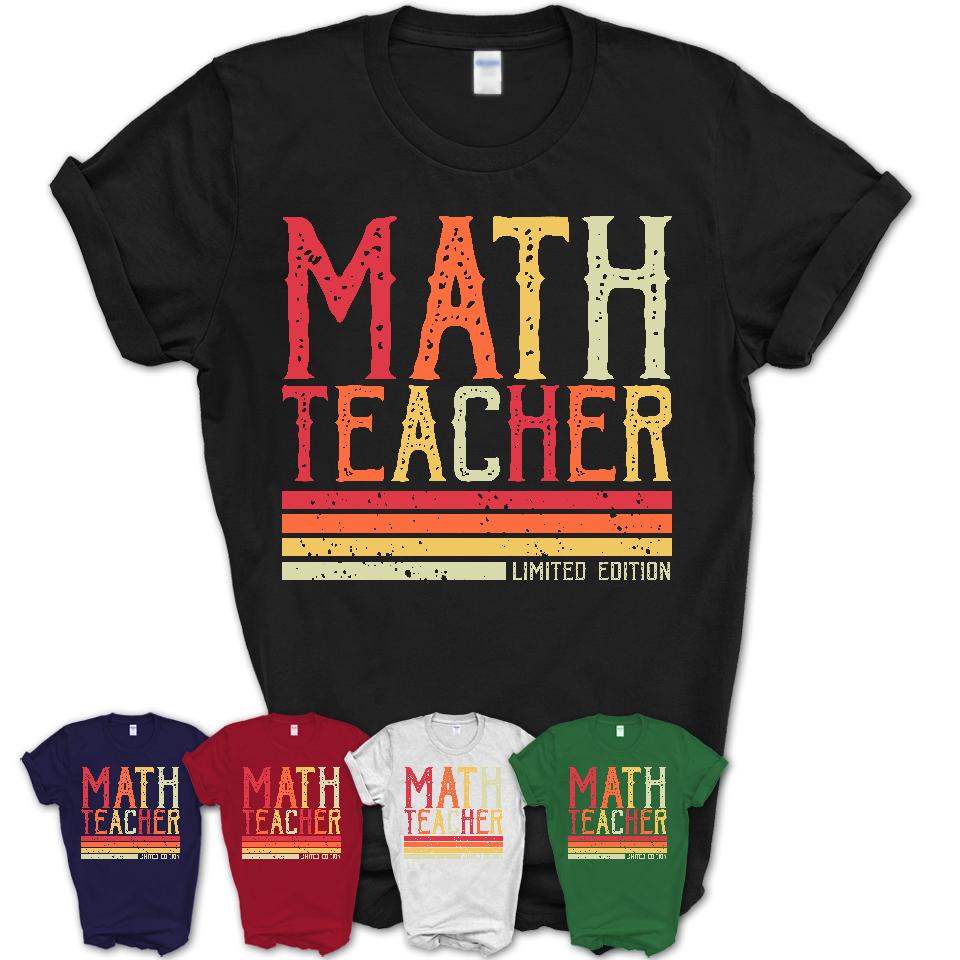 Vintage Math Teacher Limited Edition Job Shirt, Coworker Birthday Gift Idea