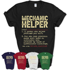 Vintage Mechanic Helper Definition Shirt, Funny Coworker Gift Idea for Mechanic Helper, New Job Gift