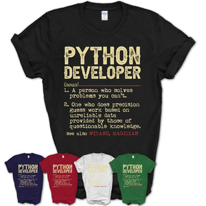 Vintage Python Developer Definition Shirt, Funny Coworker Gift Idea for Python Developer, New Job Gift