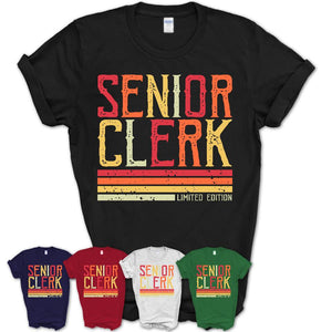 Vintage Senior Clerk Limited Edition Job Shirt, Coworker Birthday Gift Idea