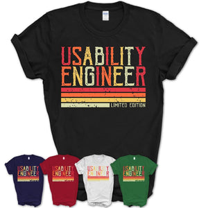 Vintage Usability Engineer Limited Edition Job Shirt, Coworker Birthday Gift Idea