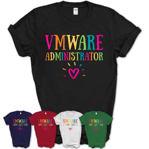 Vmware Administrator Rainbow Lettering Heart Shirt, Employee Appreciation Gifts