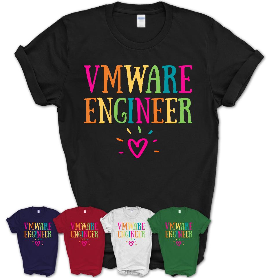 Vmware Engineer Rainbow Lettering Heart Shirt, Employee Appreciation Gifts