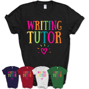Writing Tutor Rainbow Lettering Heart Shirt, Employee Appreciation Gifts