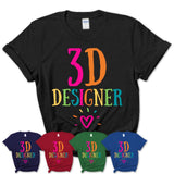 3D Designer Rainbow Lettering Heart Shirt, Employee Appreciation Gifts