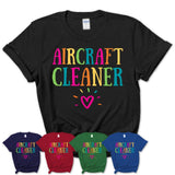 Aircraft Cleaner Rainbow Lettering Heart Shirt, Employee Appreciation Gifts
