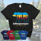 Albuquerque New Mexico Funny Mountain Hiking Camping Adventure Bear Pattern Vintage Gift Shirt