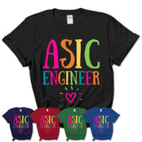 Asic Engineer Rainbow Lettering Heart Shirt, Employee Appreciation Gifts