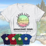 Asnacomet Pond Massachusetts Lake Life Cuz Beaches Be Salty Fishing Camping Team Shirt