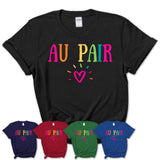 Au Pair Rainbow Lettering Heart Shirt, Employee Appreciation Gifts