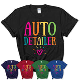 Auto Detailer Rainbow Lettering Heart Shirt, Employee Appreciation Gifts