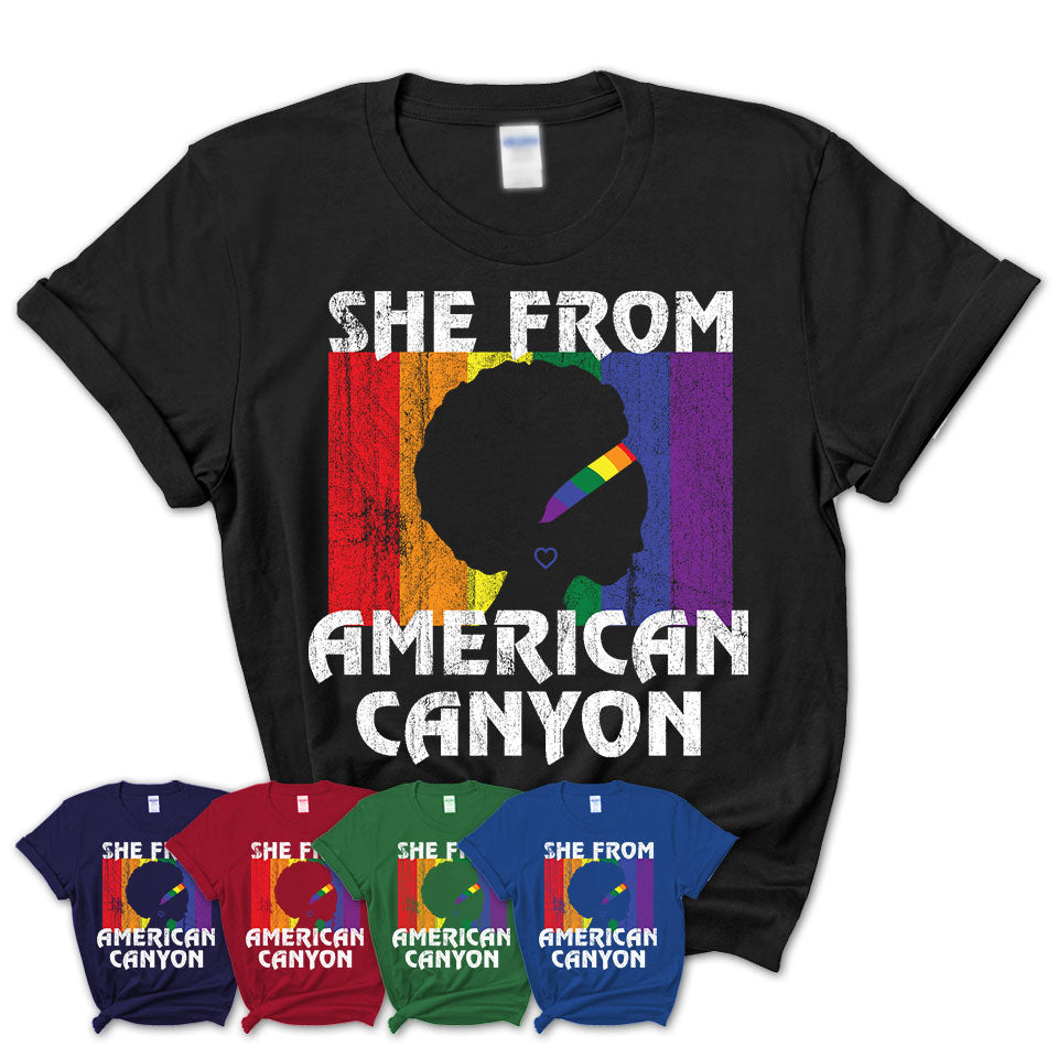 Black Girl She From American Canyon California Shirt LGBT Pride Gift