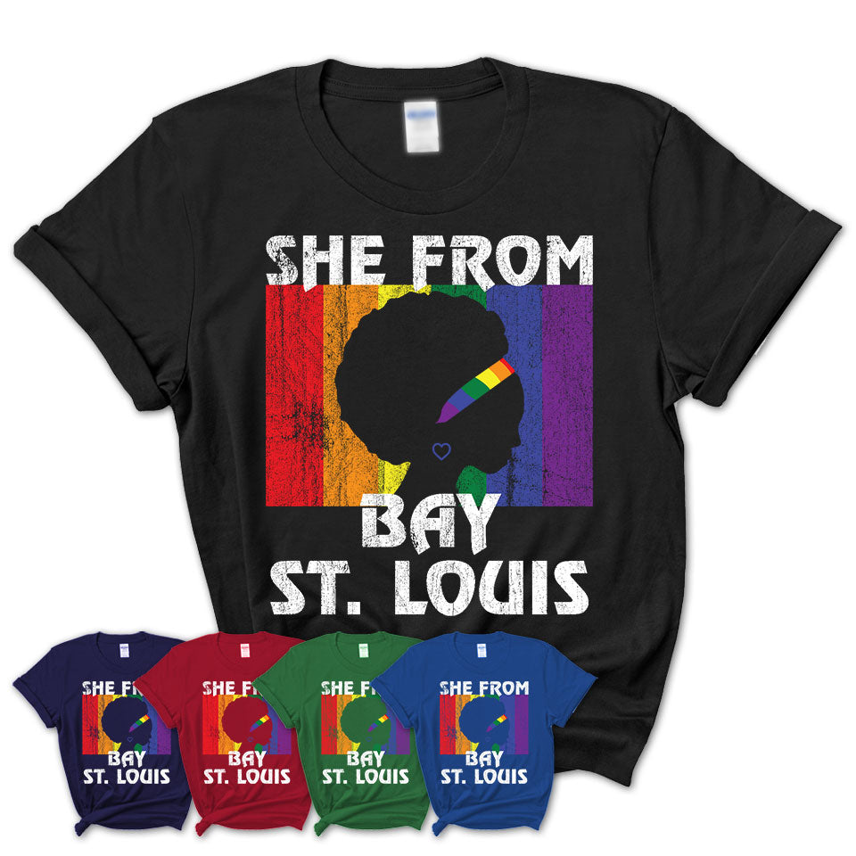 Black Girl She From Bay St. Louis Mississippi Shirt LGBT Pride Gift