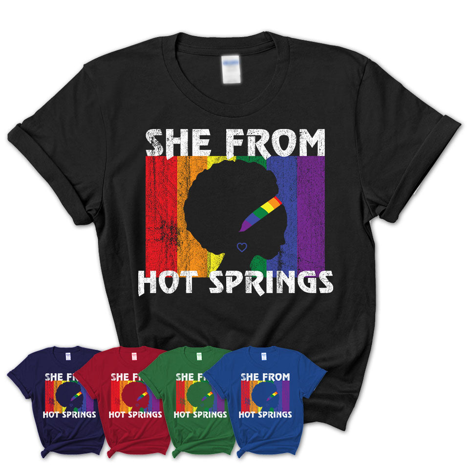 Black Girl She From Hot Springs Arkansas Shirt LGBT Pride Gift