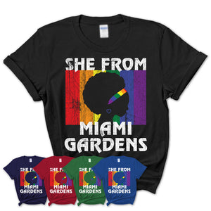 Black Girl She From Miami Gardens Florida Shirt LGBT Pride Gift