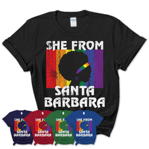 Black Girl She From Santa Barbara California Shirt LGBT Pride Gift