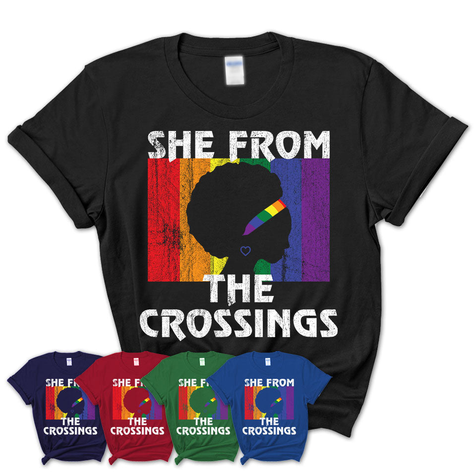 Black Girl She From The Crossings Florida Shirt LGBT Pride Gift