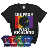 Black Girl She From West Richland Washington Shirt LGBT Pride Gift