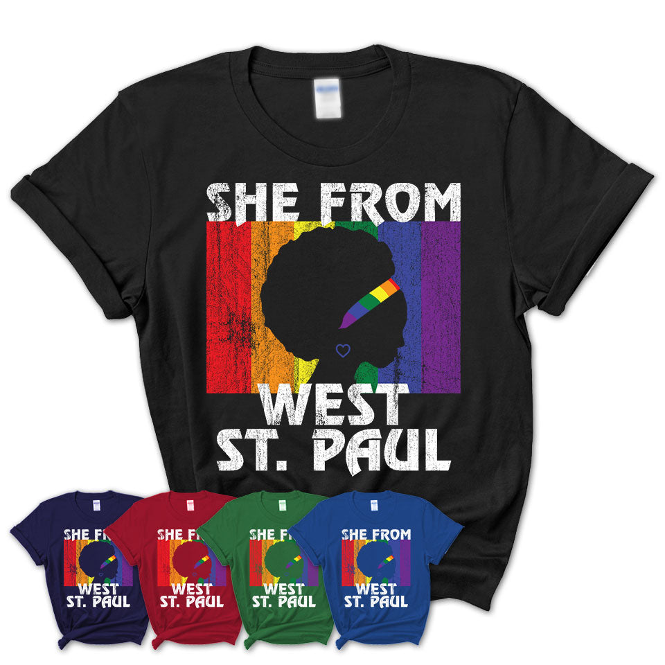 Black Girl She From West St. Paul Minnesota Shirt LGBT Pride Gift